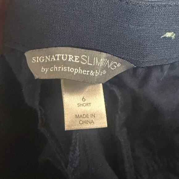Christopher And Banks Pants Women’s Size 6 Short Signature Slimming Navy Blue - Picture 6 of 12